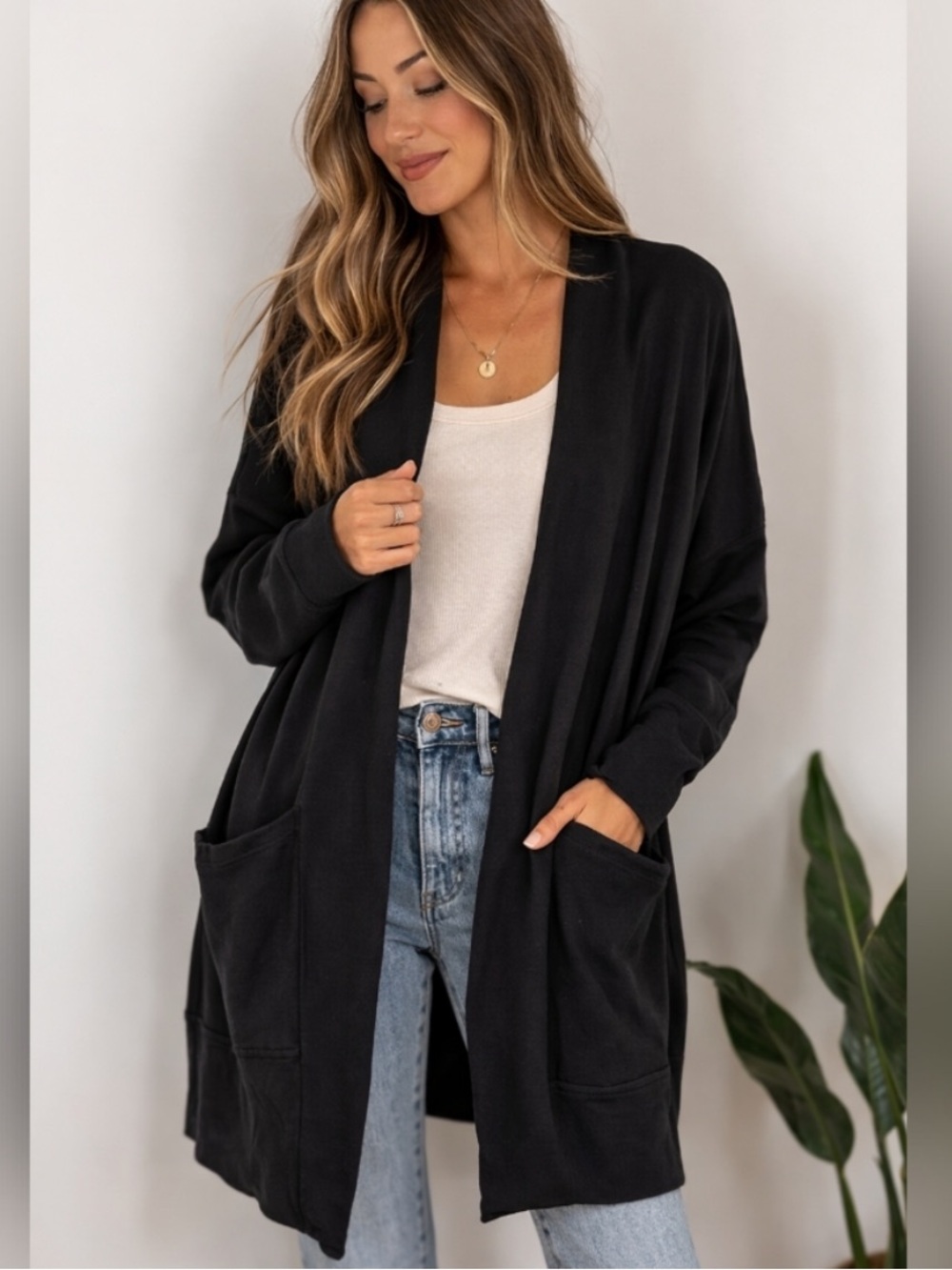 PACT WOMENS AIRPLANE FLYAWAY CARDIGAN 100% COTTON BLACK SIZE XS/SMALL COZY
